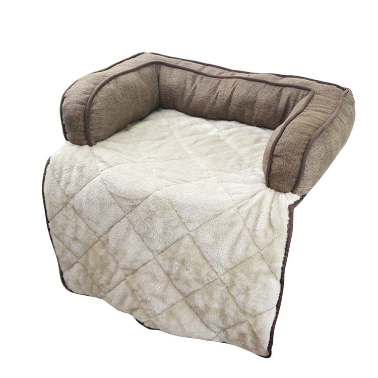 Quilted Pet Bed With Sofa Comfort & Car Protection
