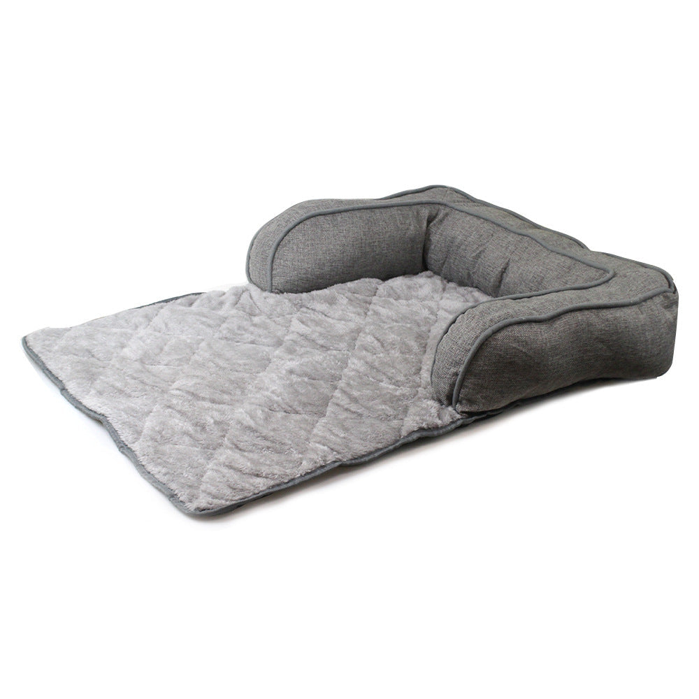 Quilted Pet Bed With Sofa Comfort & Car Protection