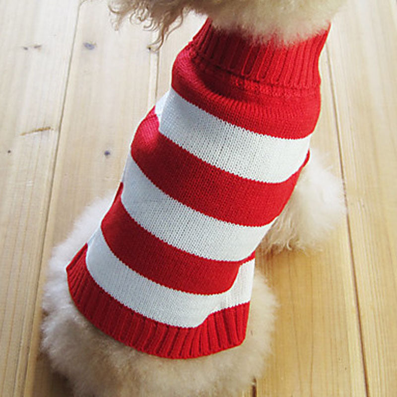 Dog Sweater Striped Knit Warmth for Cozy Winter Walks