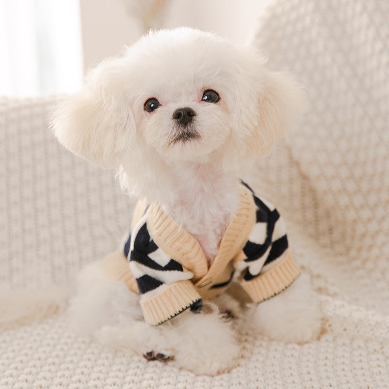 Striped Knitted Dog Sweater for Cozy Winter Walks