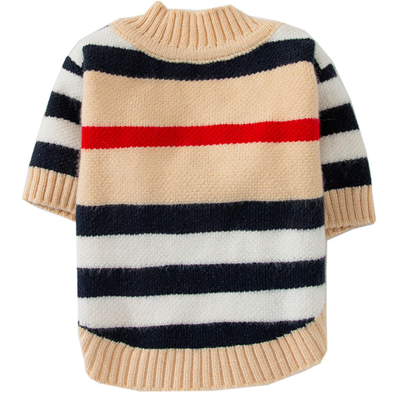 Striped Knitted Dog Sweater for Cozy Winter Walks