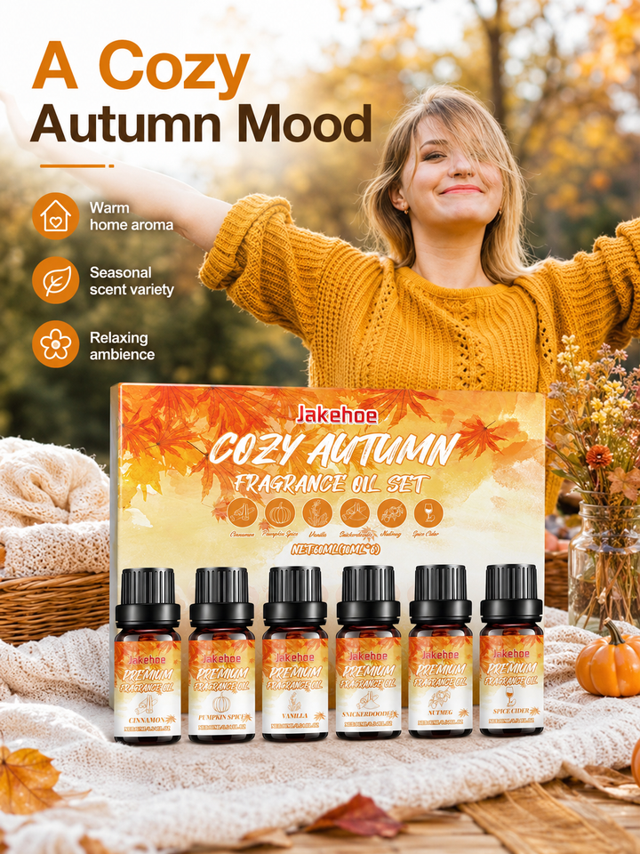 Autumn Essential Oil Set — 6 Warm Scents for Cozy Atmosphere