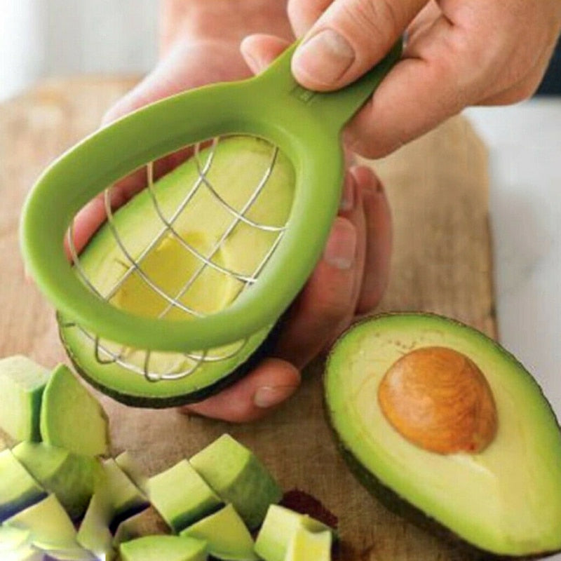 Avocado Slicer and Cube Cutter for Even Avocado Dice
