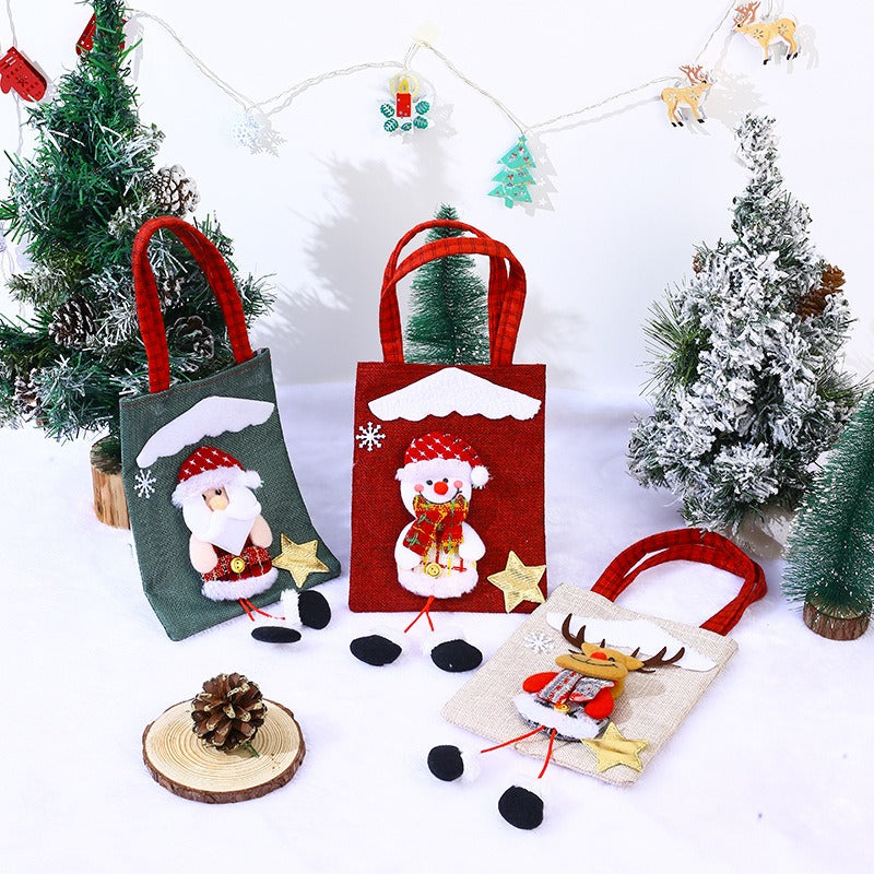 3D Christmas Character Tote Bag for Festive Gifting