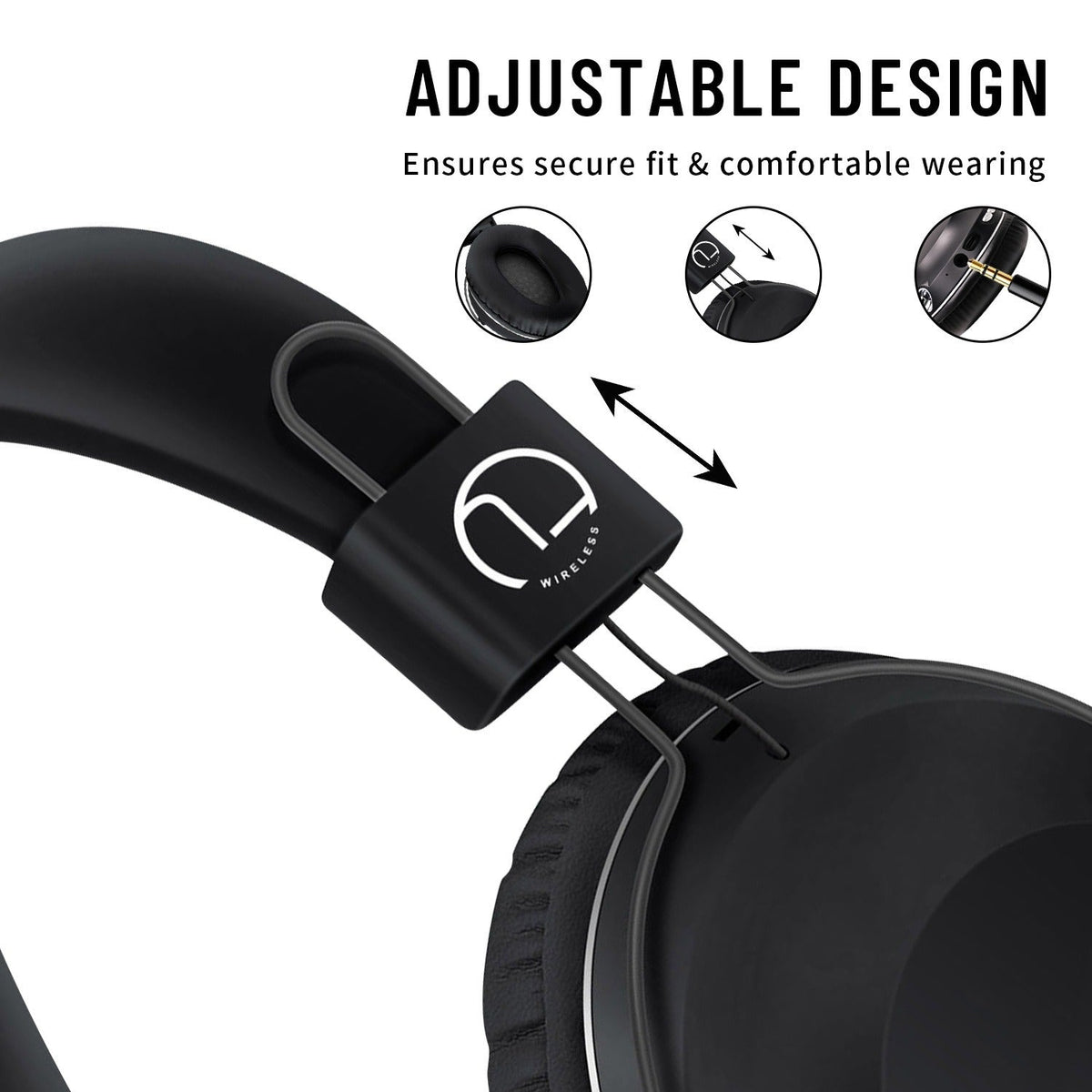 Bluetooth Headphones with Flashlight and microSD Mode