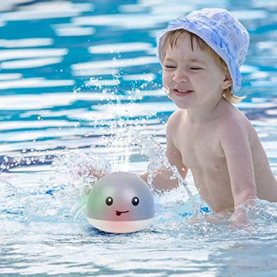 Baby Bath Toy Whale Sprinkler With Colorful Lights