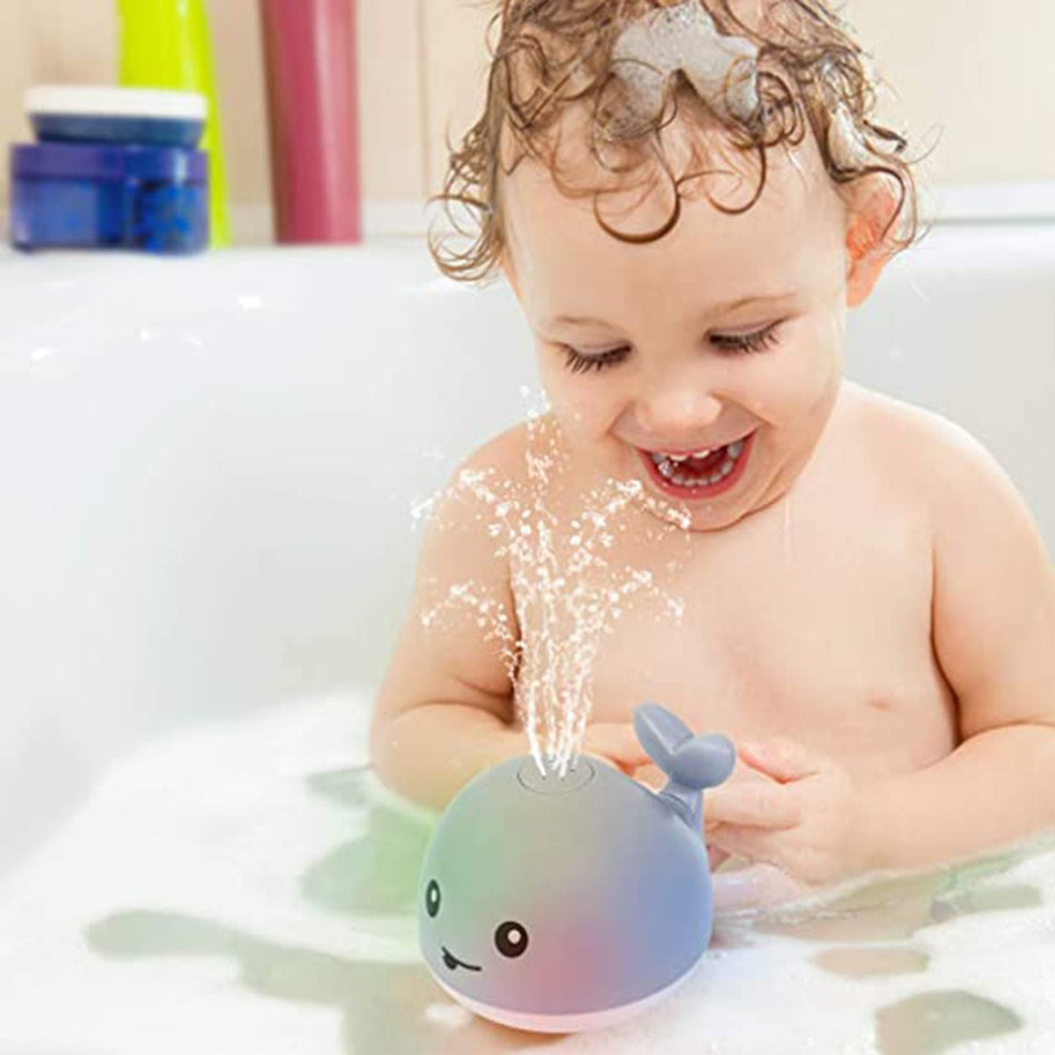Baby Bath Toy Whale Sprinkler With Colorful Lights