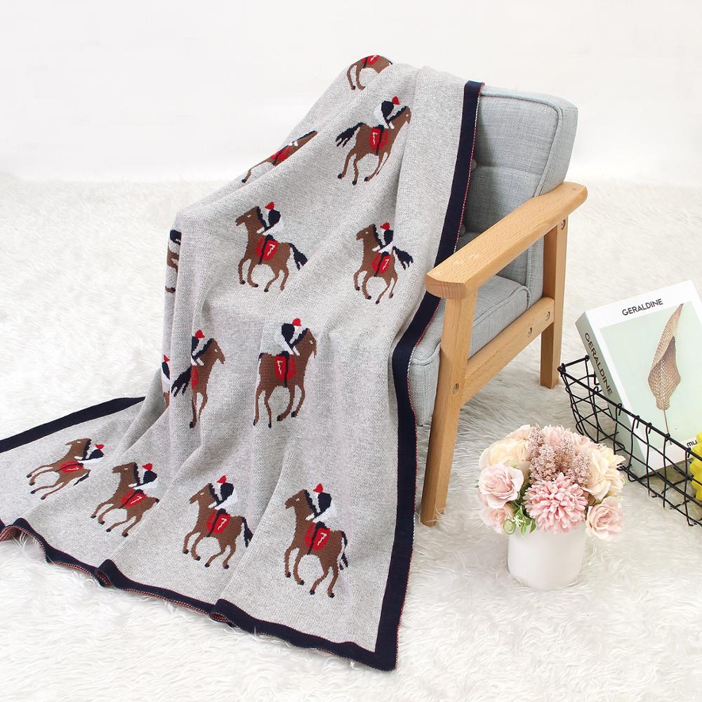 Knitted Baby Blanket for Cozy Stroller Naps & Travel