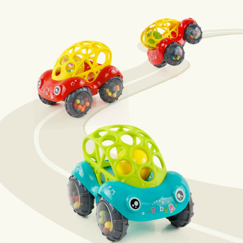Baby Sensory Push Toy – Soft-Grip Rolling Car for Play