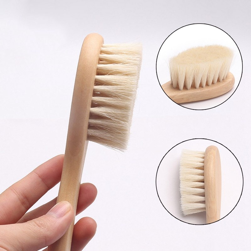Newborn Baby Hair Brush with Soft Natural Bristles