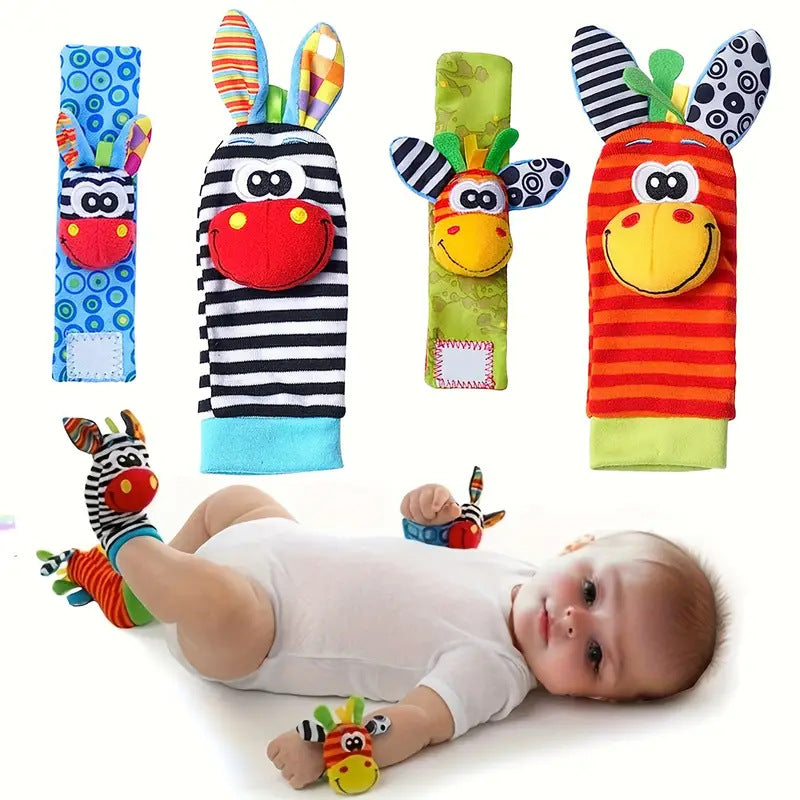 Baby Wrist Rattles for Sensory Play and Tummy Time