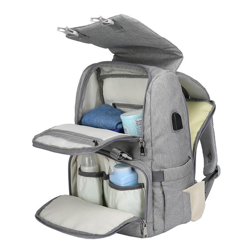 Large Diaper Bag Backpack With USB Charging Access