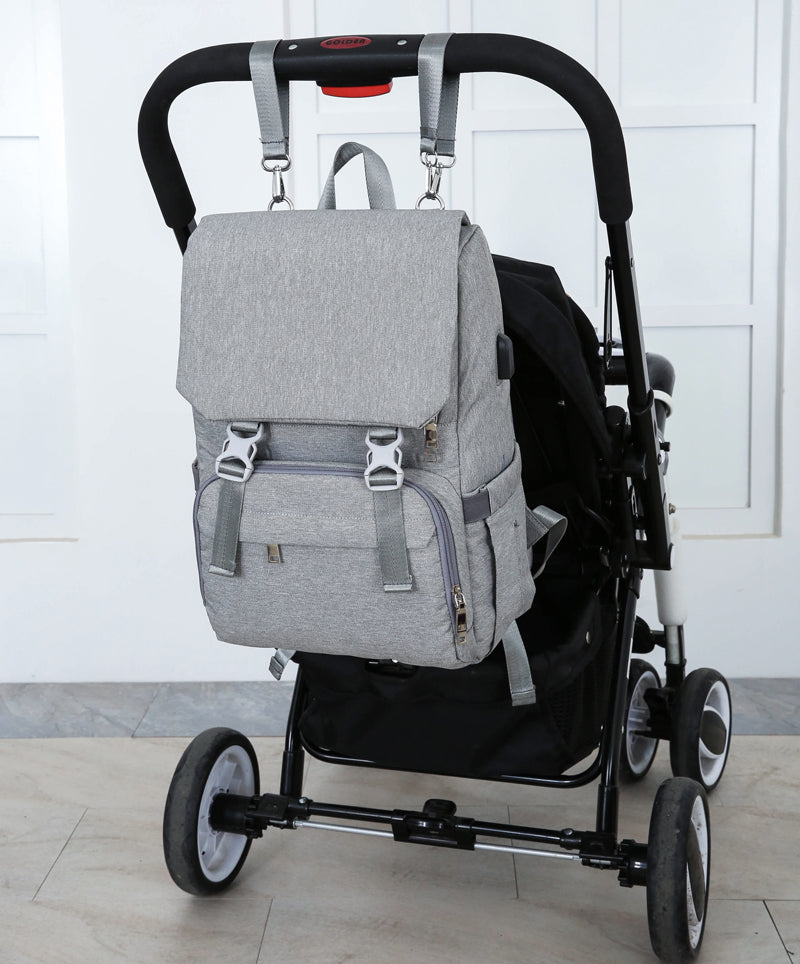 Large Diaper Bag Backpack With USB Charging Access