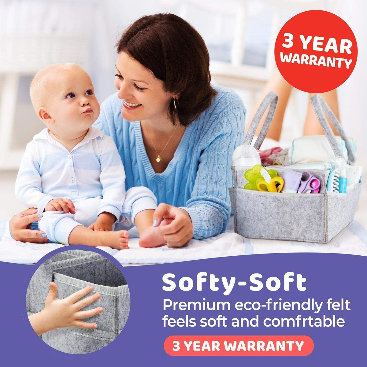 Baby Diaper Caddy Organizer for Easy Nursery Access