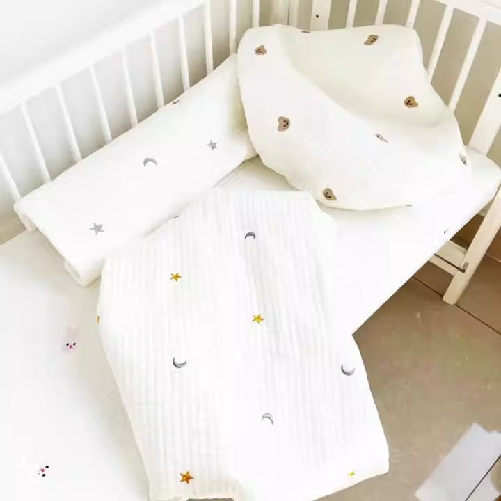 Baby Quilted Fitted Sheet With Celestial Embroidery