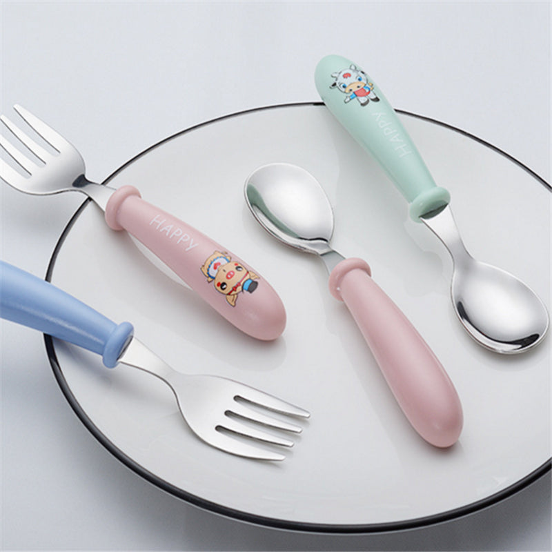 Toddler Spoon Fork Set with Storage Case for Meals