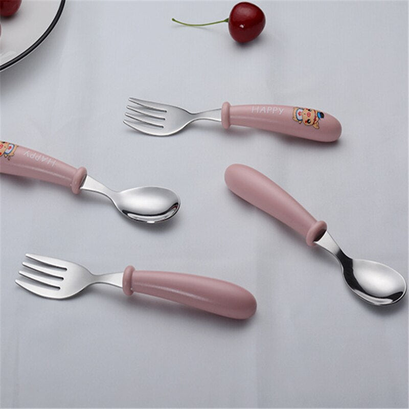 Toddler Spoon Fork Set with Storage Case for Meals