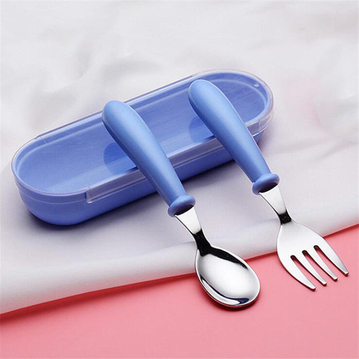 Toddler Spoon Fork Set with Storage Case for Meals