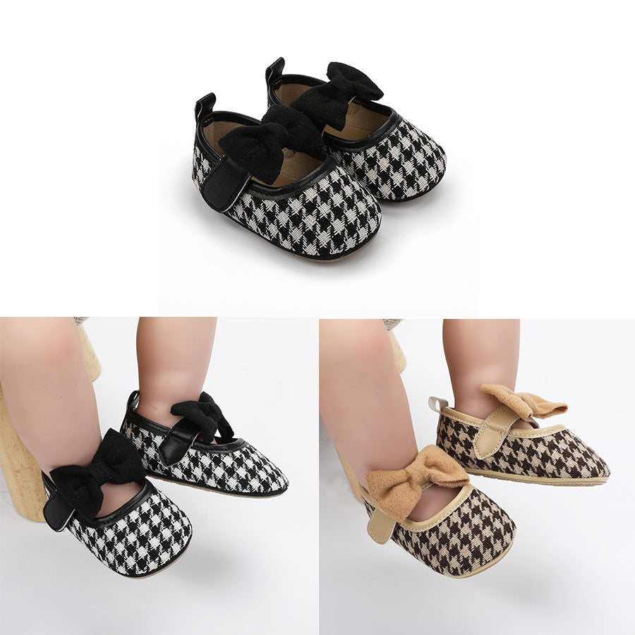 Baby Girl Shoes With Grippy Rubber Sole For Indoor Wear