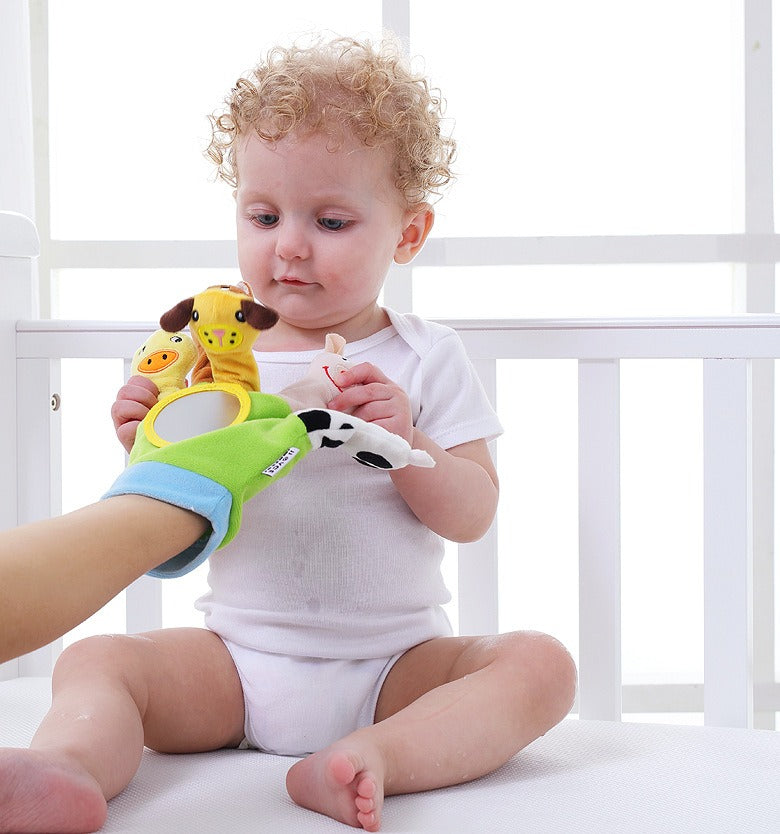 Baby Hand Puppet Toy for Screen-Free Play & Tummy Time