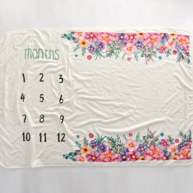 Baby Milestone Blanket for Monthly Photos & Keepsakes