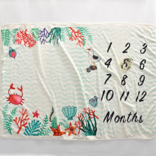 Baby Milestone Blanket for Monthly Photos & Keepsakes