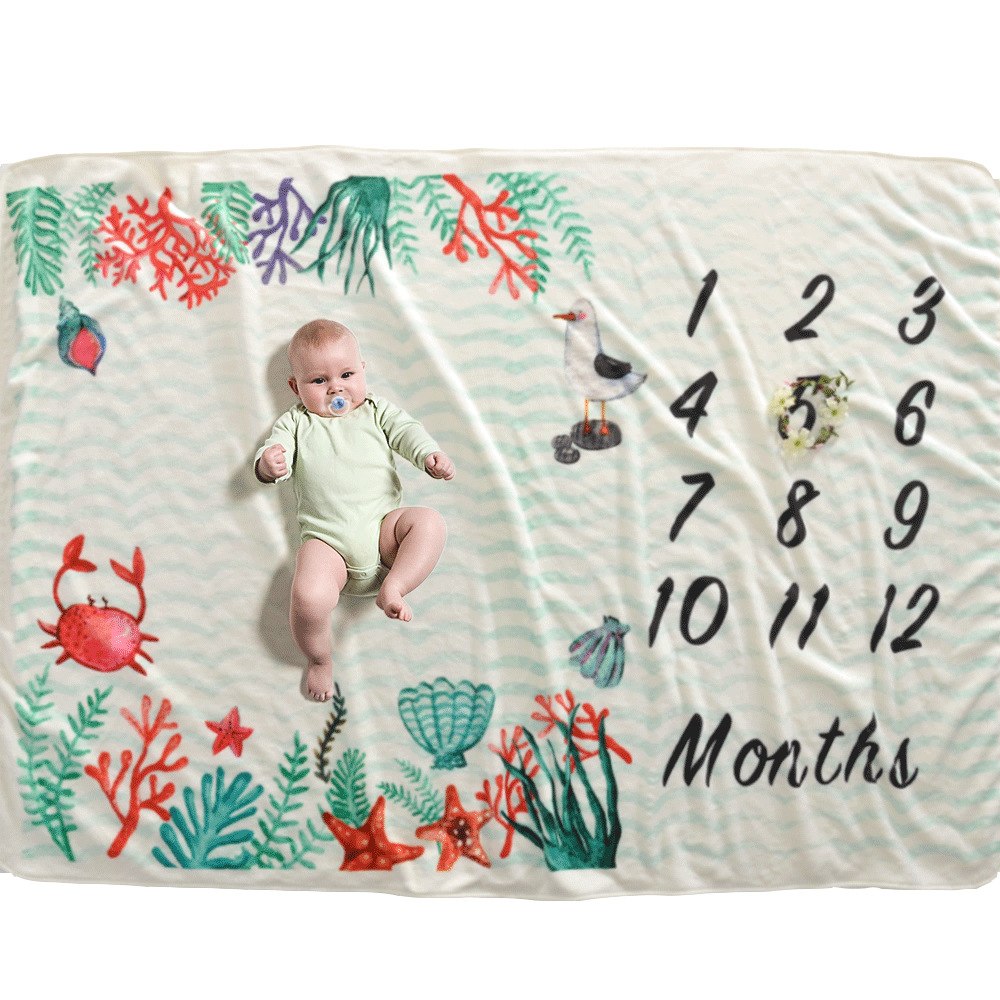 Baby Milestone Blanket for Monthly Photos & Keepsakes