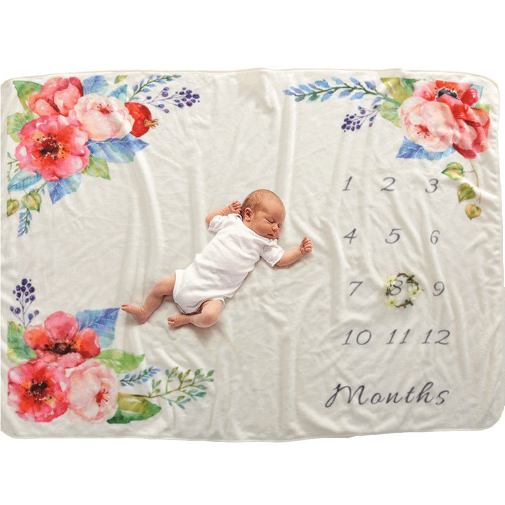 Baby Milestone Blanket for Monthly Photos & Keepsakes