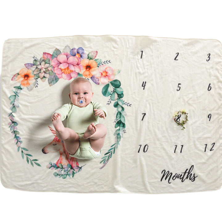 Baby Milestone Blanket for Monthly Photos & Keepsakes