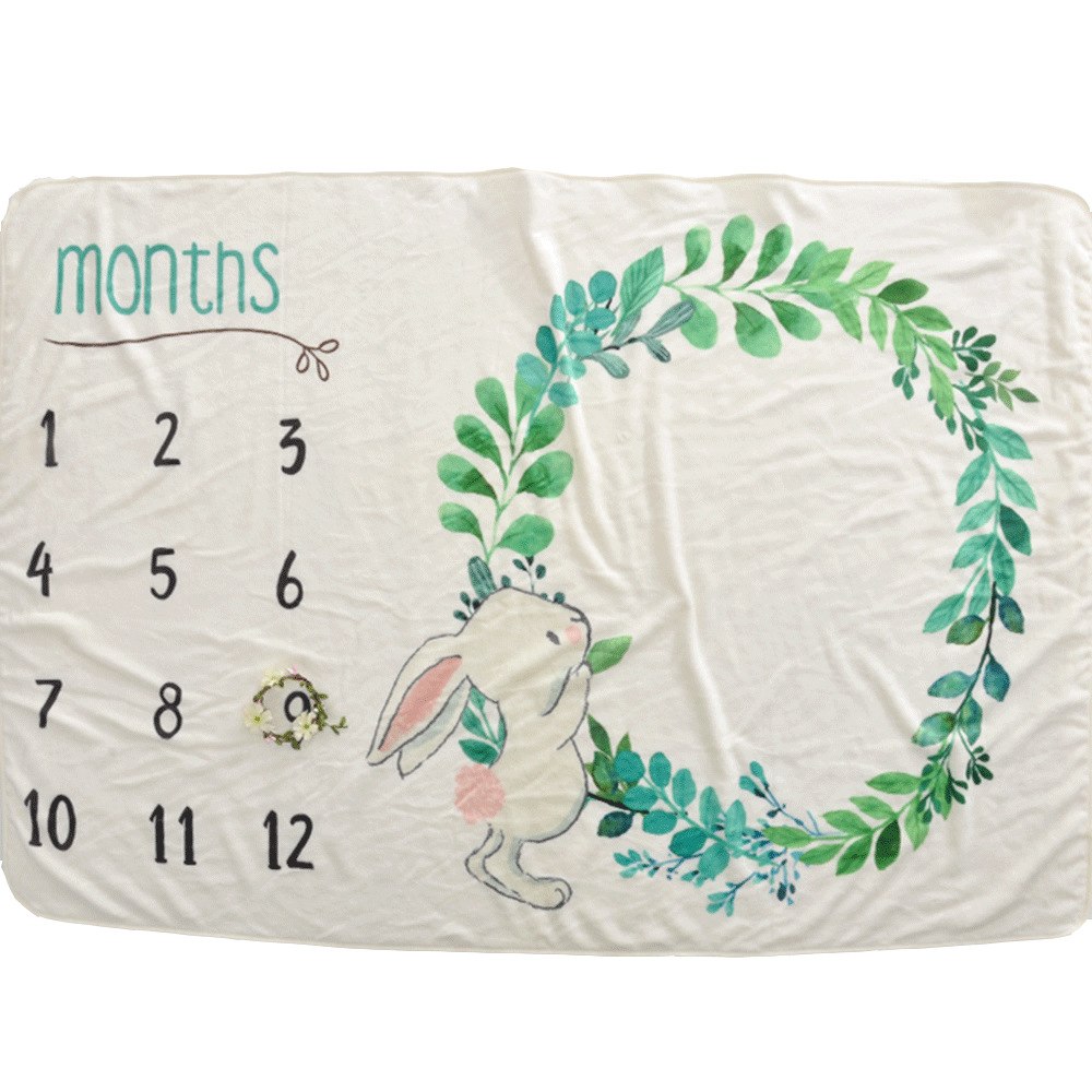 Baby Milestone Blanket for Monthly Photos & Keepsakes