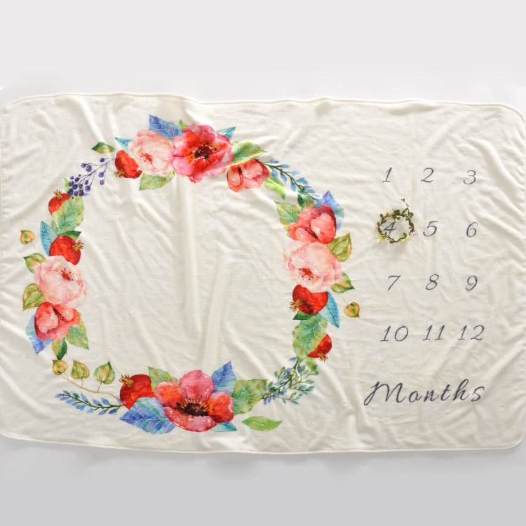 Baby Milestone Blanket for Monthly Photos & Keepsakes