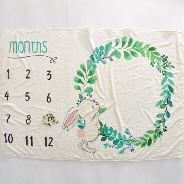 Baby Milestone Blanket for Monthly Photos & Keepsakes