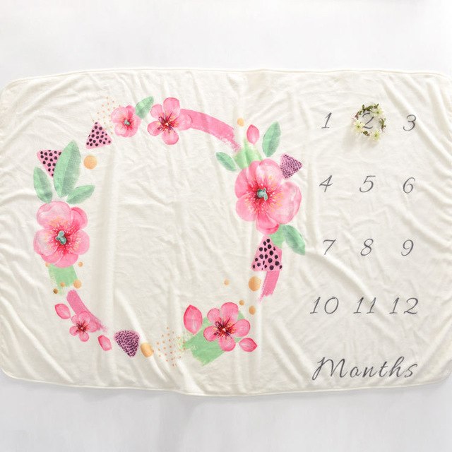 Baby Milestone Blanket for Monthly Photos & Keepsakes