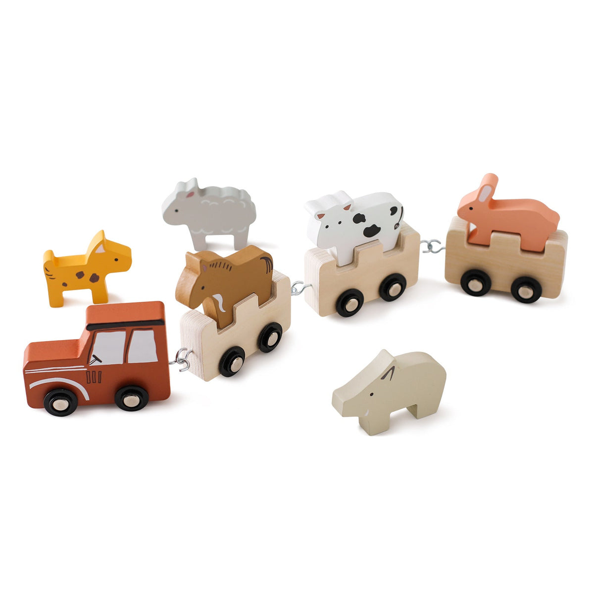 Wooden Animal Train Toy for Screen-Free Learning Play