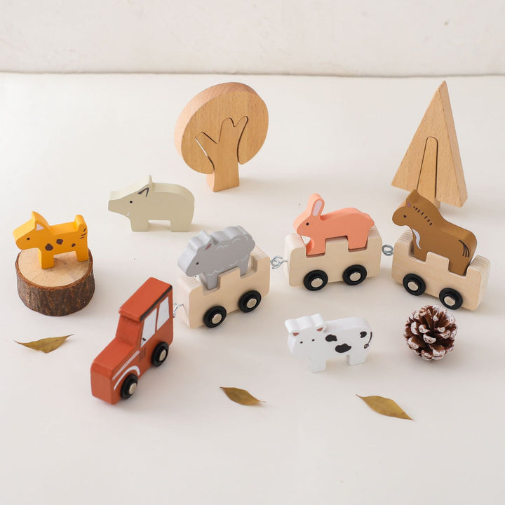 Wooden Animal Train Toy for Screen-Free Learning Play