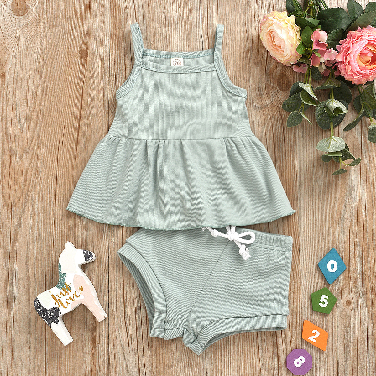 Baby Girl Summer Outfit Set – Easy 2-Piece Dressing