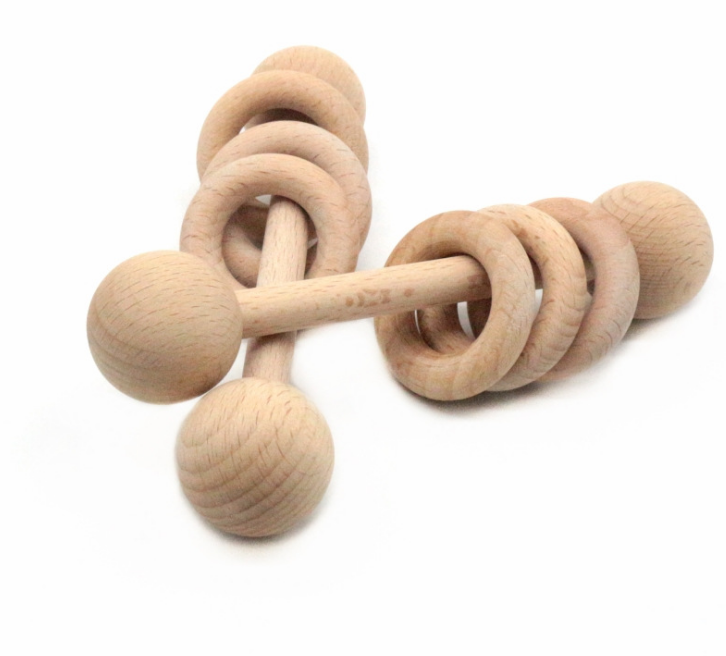 Wooden Baby Teether Ring Toy for Soothing Sore Gums
