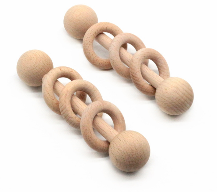 Wooden Baby Teether Ring Toy for Soothing Sore Gums