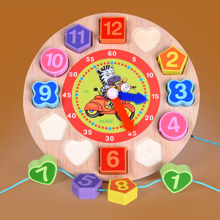 Wooden Montessori Clock Toy for Screen-Free Learning