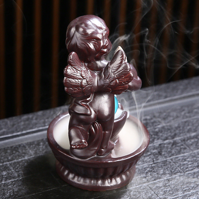 Backflow Incense Burner Angel Waterfall Smoke Decor