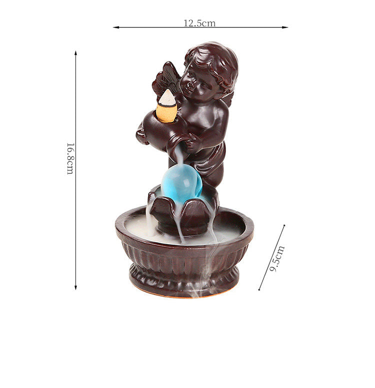 Backflow Incense Burner Angel Waterfall Smoke Decor