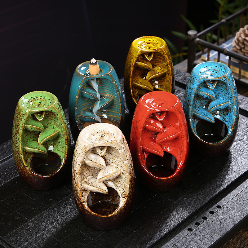 Backflow Incense Burner for Waterfall Zen Ambiance