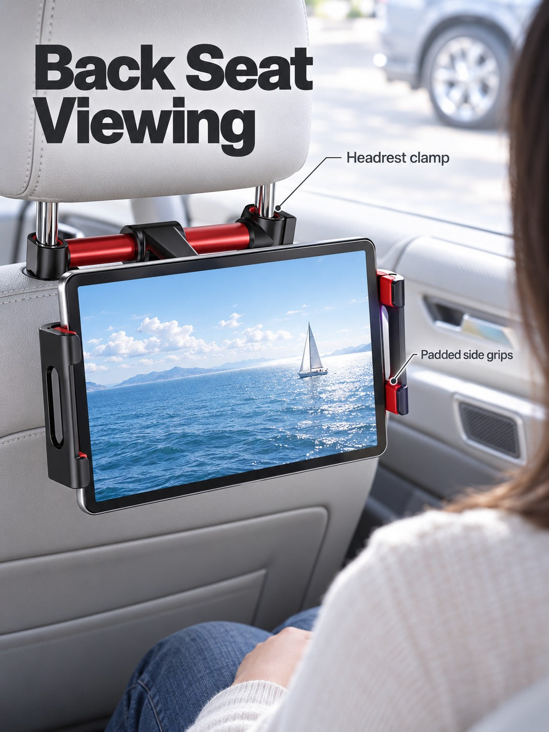 Back Seat Tablet Holder for Kids Car Headrest Mount