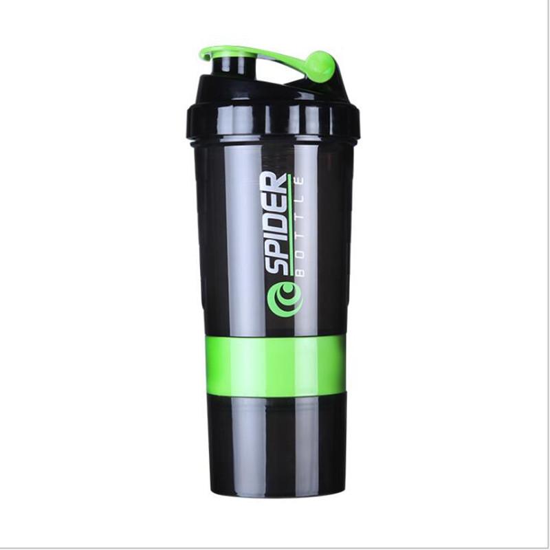 Protein Shaker Bottle with Agitator and Storage