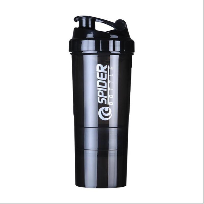 Protein Shaker Bottle with Agitator and Storage