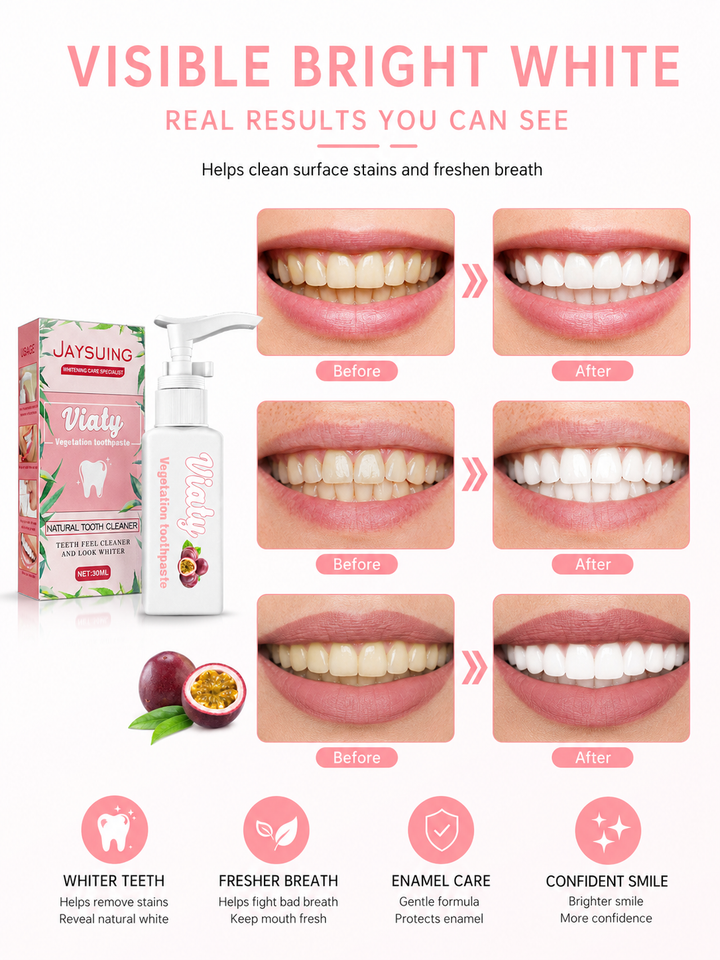 Baking Soda Whitening Toothpaste — Natural, Fruit-Powered