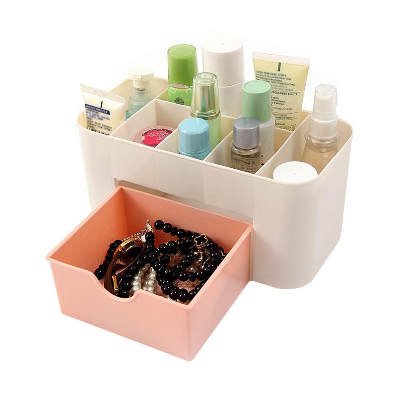 Desktop Makeup Organizer with Drawer and Dividers