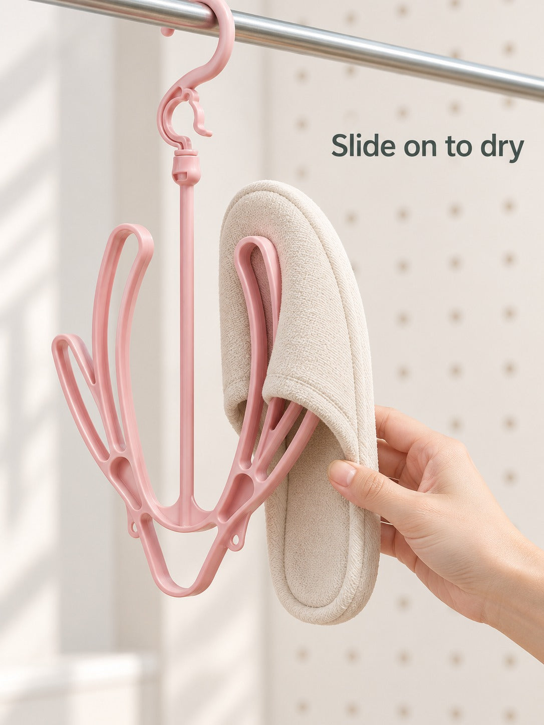 Balcony Shoe Drying Rack with Double Hooks