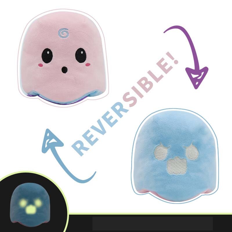Reversible Octopus Plush Toy for Two-Sided Halloween Fun
