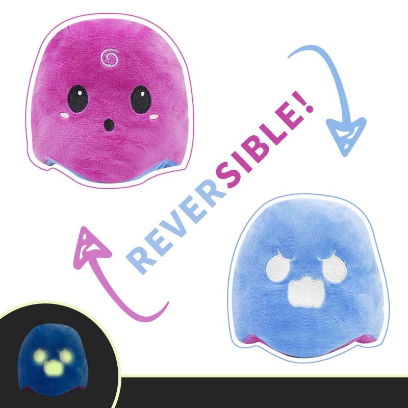 Reversible Octopus Plush Toy for Two-Sided Halloween Fun